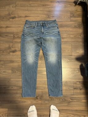 Men's Blue Washed Straight-Leg Jeans Athletic fit